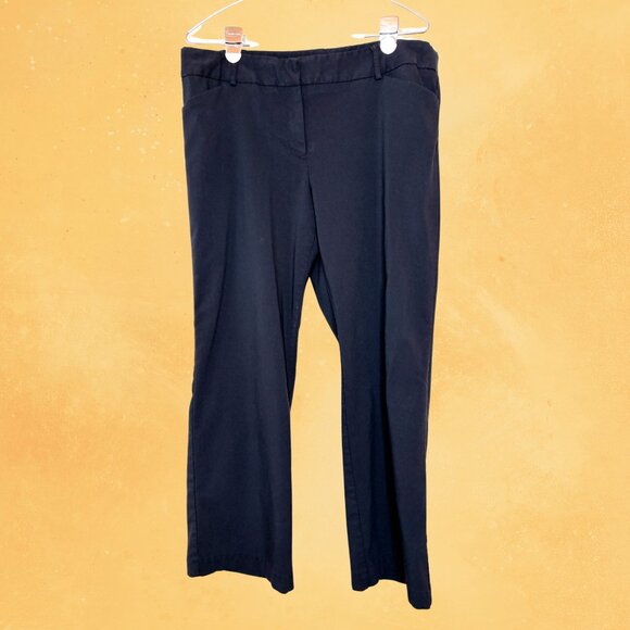 Ladies Black Relaxed Fit Straight Leg Dress Pants - Size 16 Petite - Picture 1 of 5